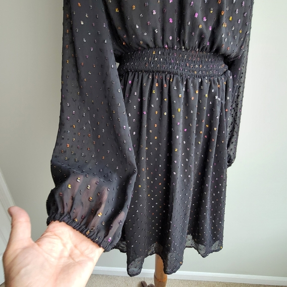 Torrid Mini Clup Dot Blouson Long Sleeve Dress SZ 2 - Picture 7 of 16